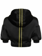 FERRARI - Stretch Viscose Cropped Hooded Top