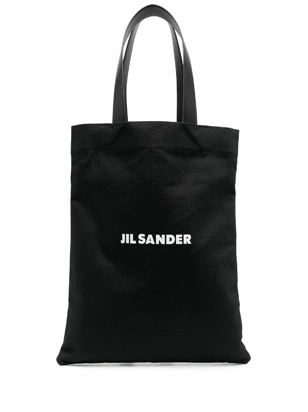 Photo: JIL SANDER - Logo Linen And Cotton Tote Bag
