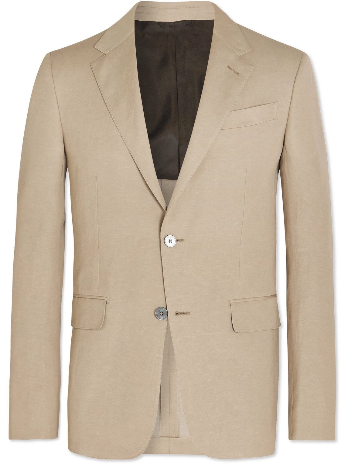 Photo: Ermenegildo Zegna - Slim-Fit Wool and Linen-Blend Suit Jacket - Neutrals