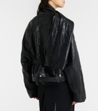 Rick Owens Scarf Light leather biker jacket