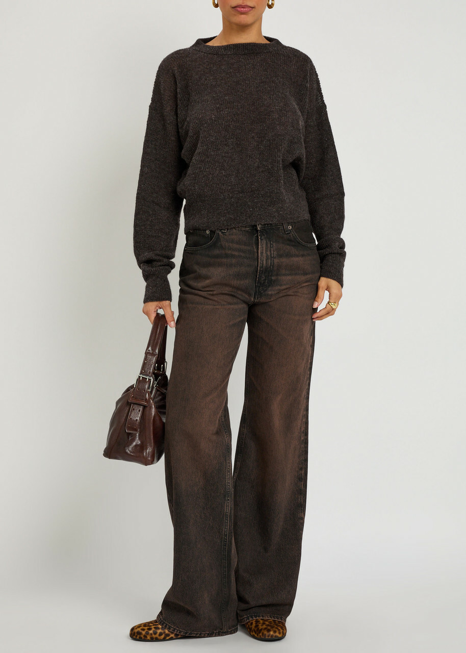 Haikure Korea Straight-leg Jeans Brown
