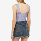 Danielle Guizio Women's Taffeta Corset in Perriwinkle Mat Satin