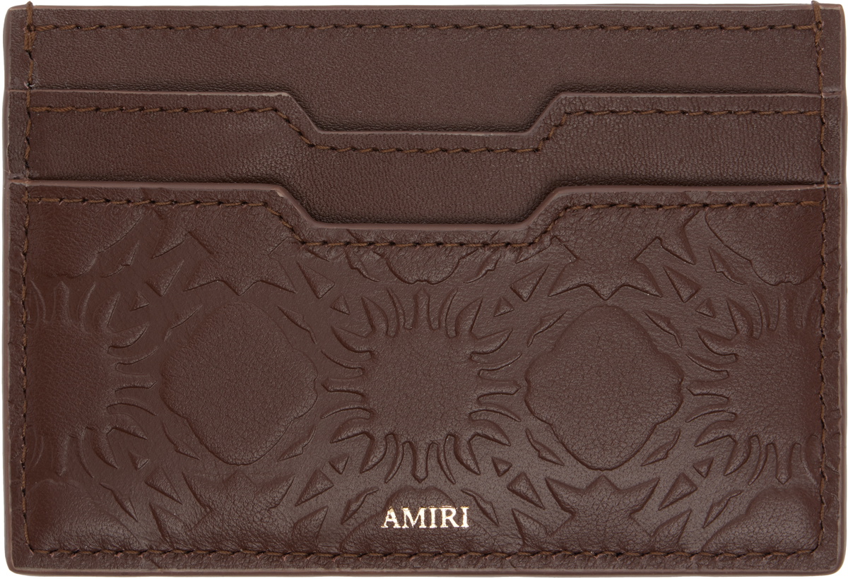 AMIRI Brown MA Quad Leather Card Holder