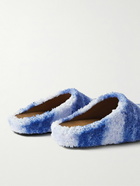 Marni - Fussbett Sabot Shearling Mules - Blue