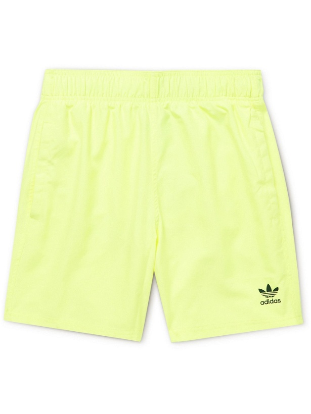 Photo: adidas Originals - Logo-Print Recycled Shell Swim Shorts - Yellow