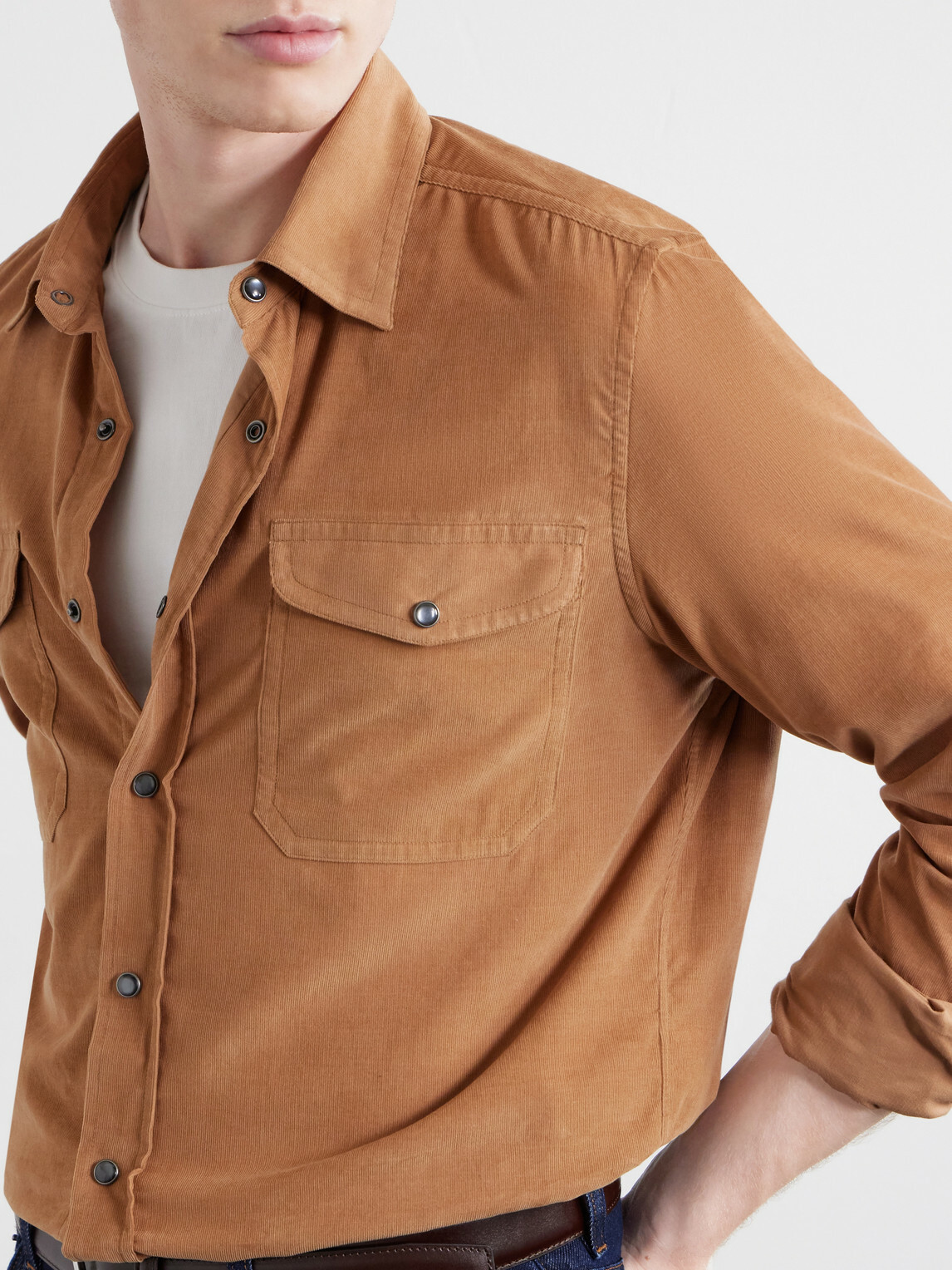 Caruso - Cotton-Corduroy Shirt - Brown