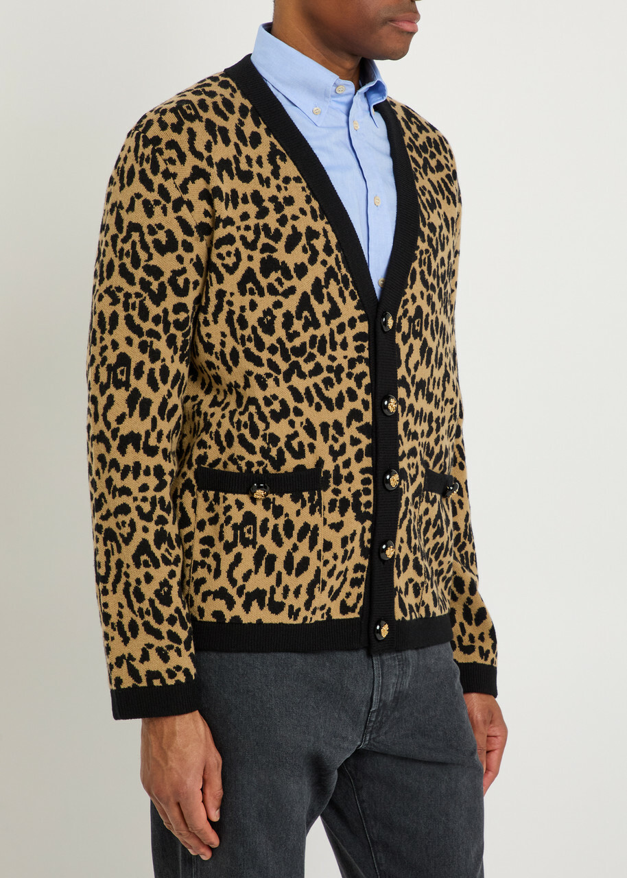 Valentino Garavani Leopard-print Wool Cardigan Multicoloured 1