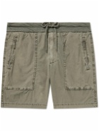 James Perse - Garment-Dyed Straight-Leg Cotton-Blend Poplin Shorts - Gray