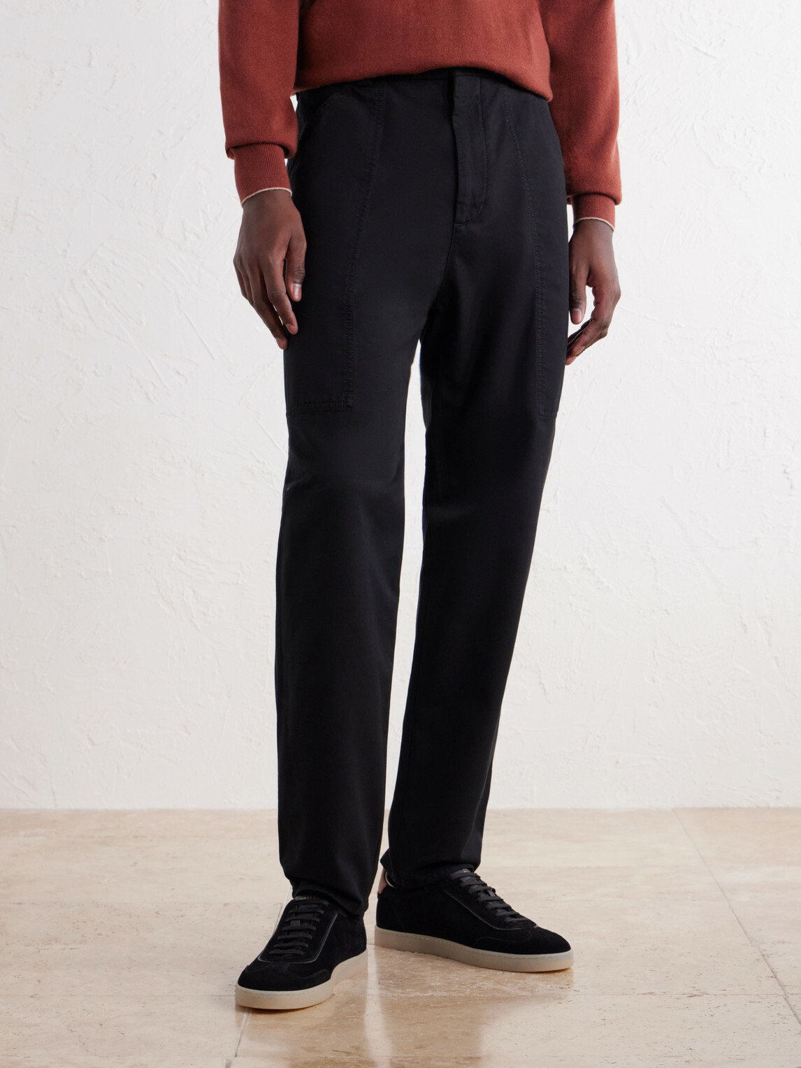 Brunello Cucinelli - Straight-Leg Cotton-Twill Trousers - Black