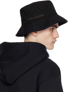 Acne Studios Black Embroidered Bucket Hat