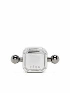 EÉRA 18K White Gold Black Bar Square Post Earring
