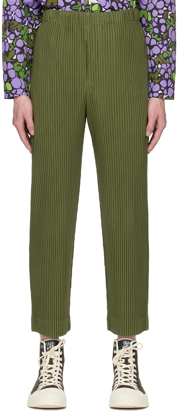 Photo: HOMME PLISSÉ ISSEY MIYAKE Khaki Monthly Color March Trousers