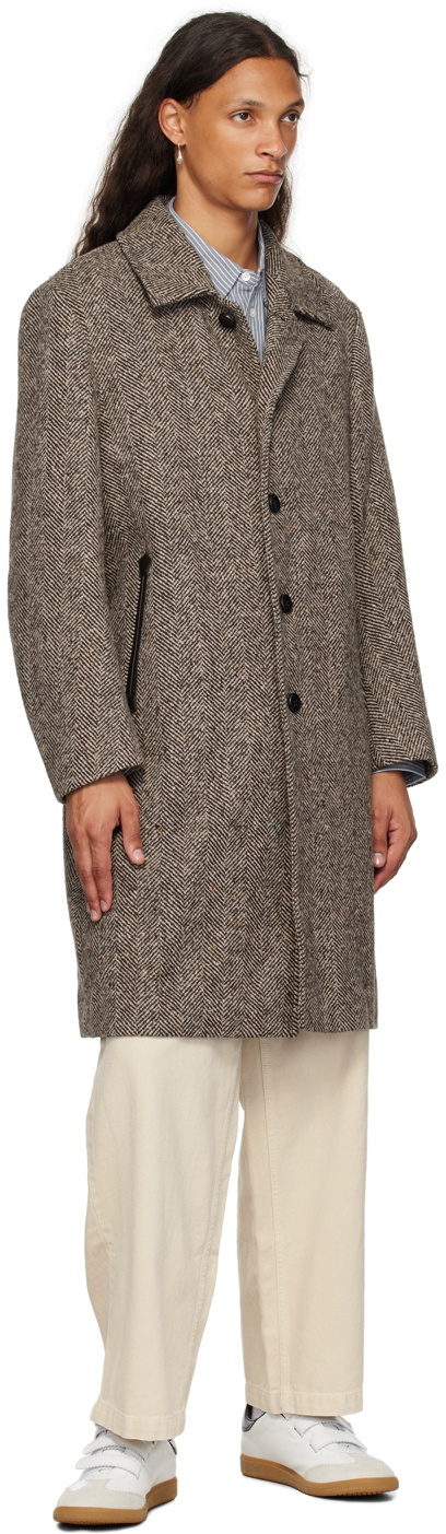 AFTER PRAY Beige & Brown Rogan Coat