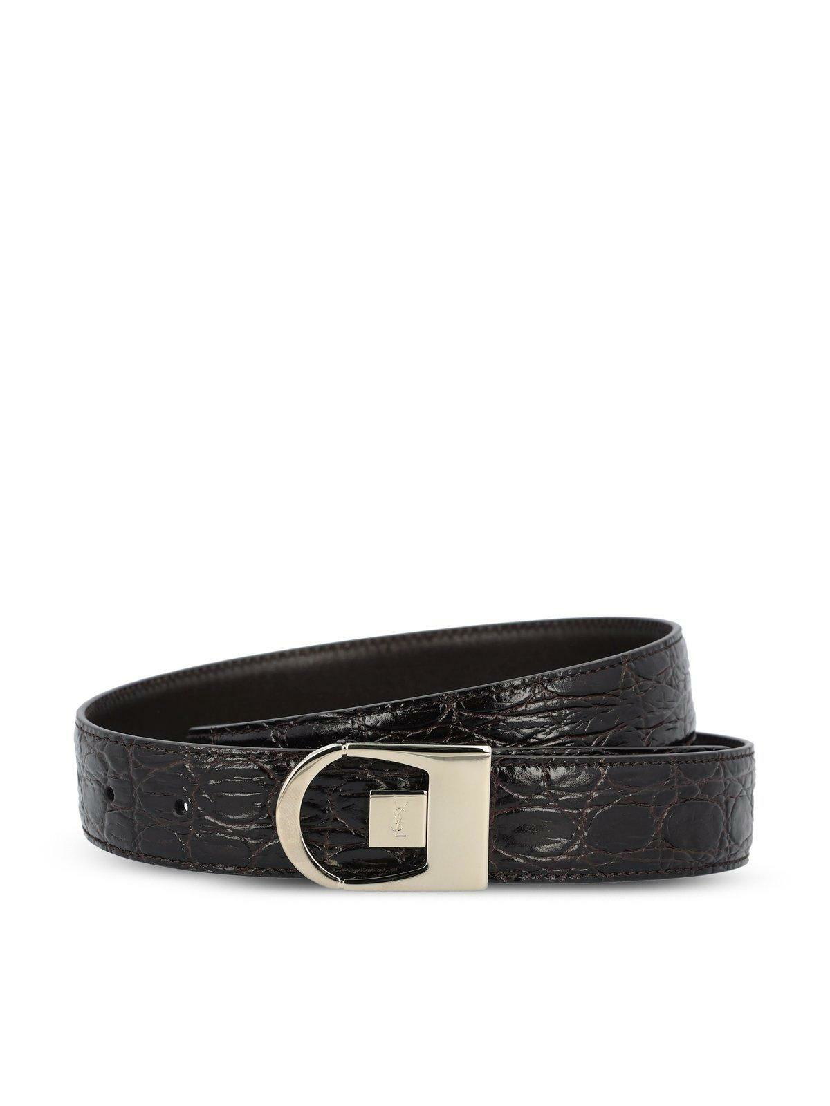 【Saint Laurent】カーフ セインチュール ブークレ LA 76 ベルト LA 76 belt in smooth leather | Saint Laurent | YSL PT