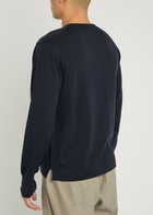 Officine Générale Knit Merino Wool Jumper Navy