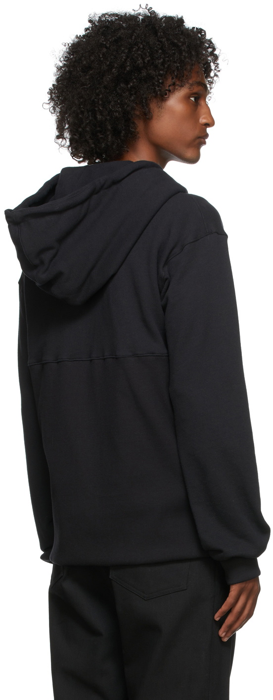 Phlemuns SSENSE Exclusive Black Cropped Zip Hoodie