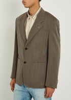 Versace Herringbone Wool Blazer Brown