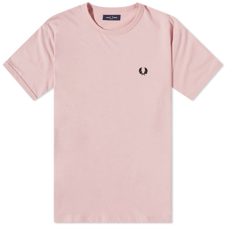 Photo: Fred Perry Men's Ringer T-Shirt in Chalky Pink