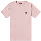 Fred Perry Men's Ringer T-Shirt in Chalky Pink