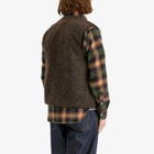 Universal Works Men's Wool Fleece Zip Gilet - Presented by END. in Brown