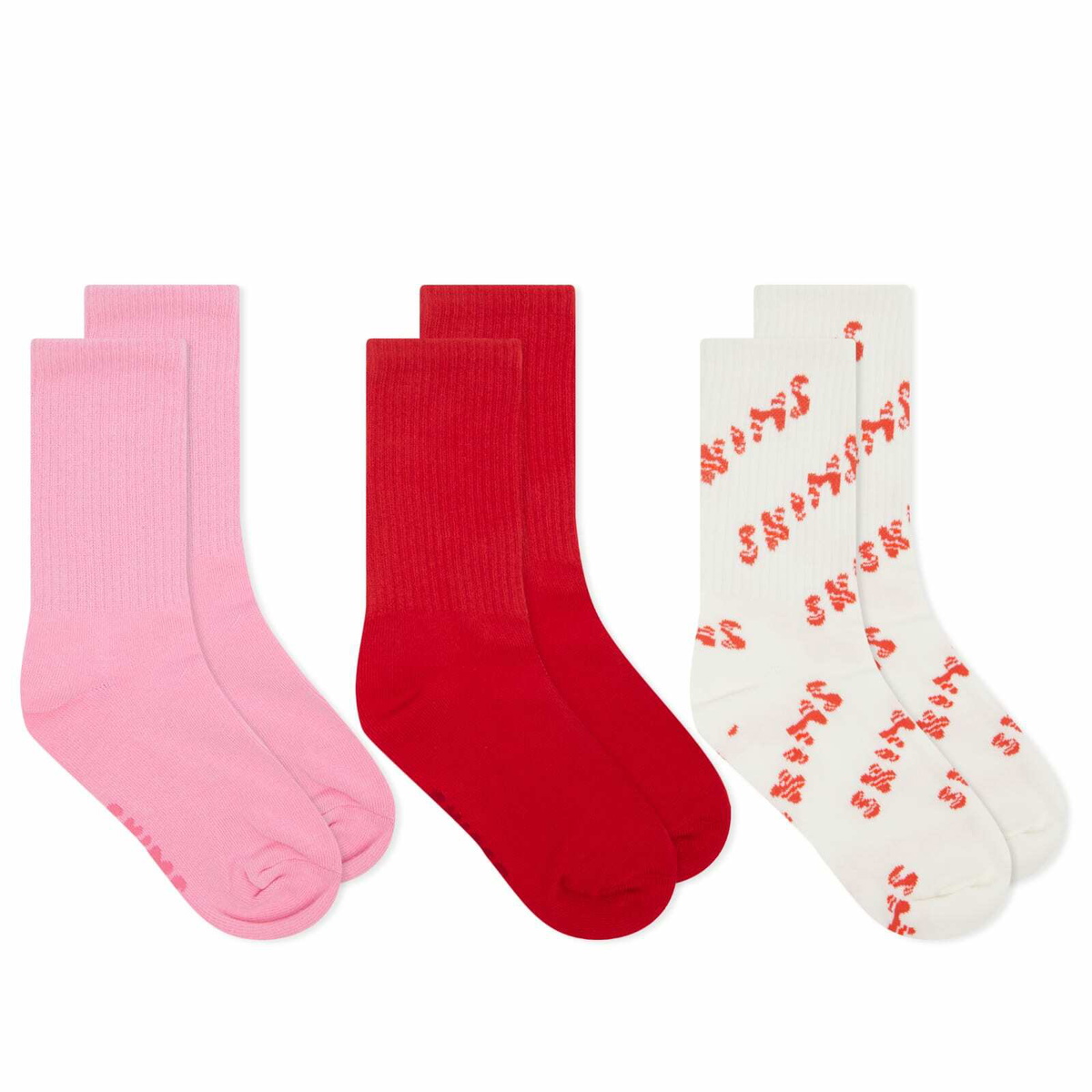 SKIMS Women's Sport Sock 3-Pack in Candy Cane Print