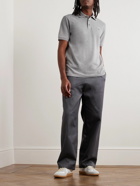 Moncler - Logo-Appliquéd Cotton-Piqué Polo Shirt - Gray
