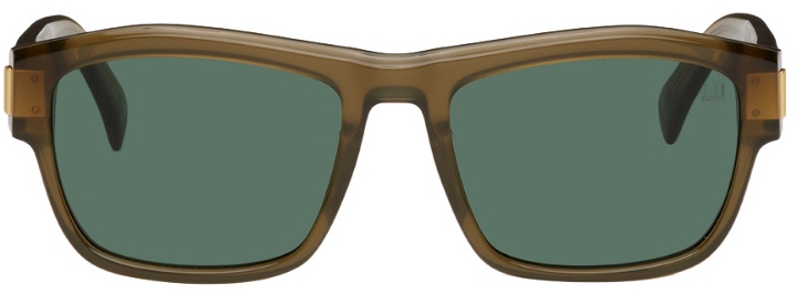 Photo: Dunhill Khaki Rectangular Sunglasses