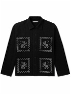Neighborhood - Embroidered Cotton and Linen-Blend Jacket - Black