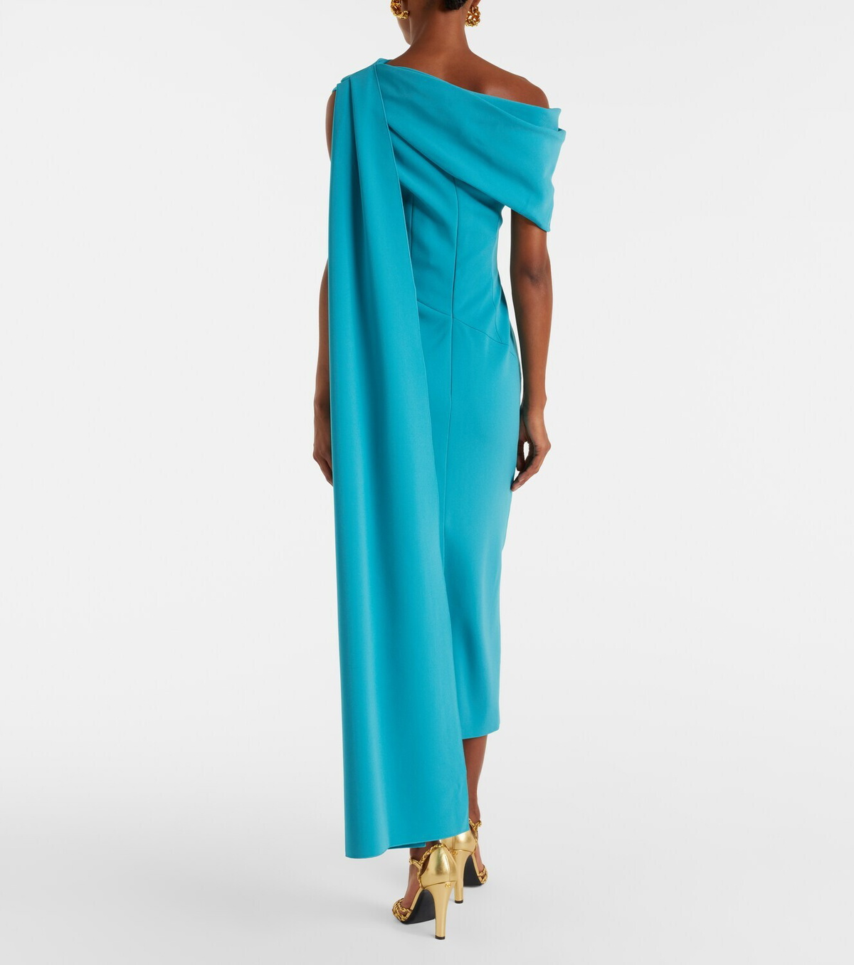 Roksanda Maite caped crêpe midi dress