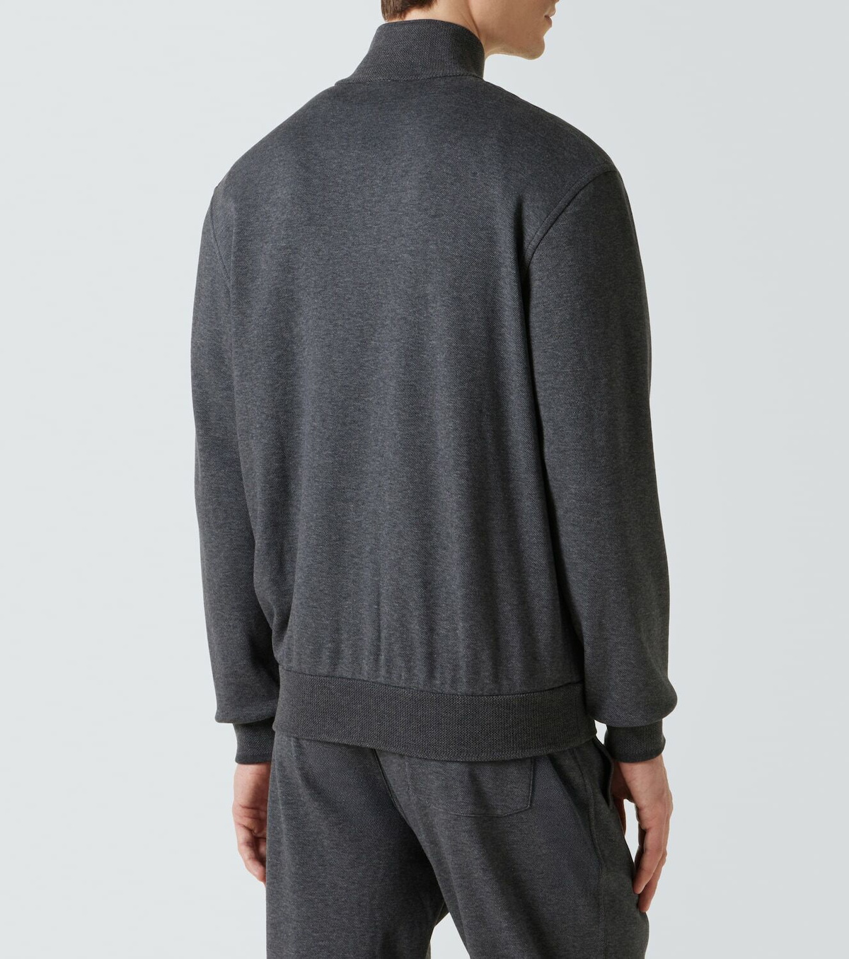 Brioni Cotton-blend zip-up sweatshirt