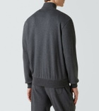 Brioni Cotton-blend zip-up sweatshirt