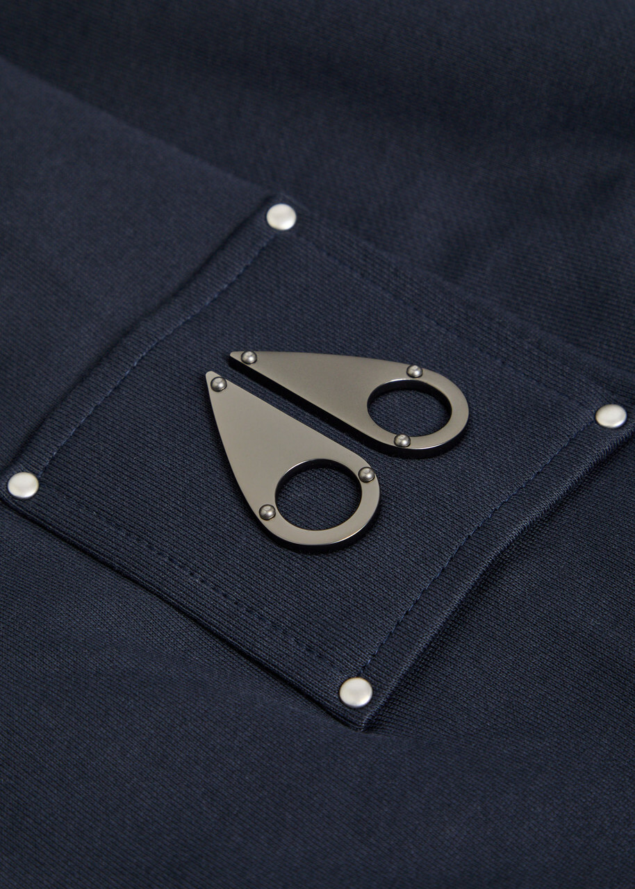 Moose Knuckles Hartsfield Zip-up Cotton Hooded Sweatshirt Navy