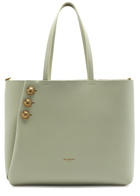 Balmain Emblème Leather Tote bag - Olive - One Size
