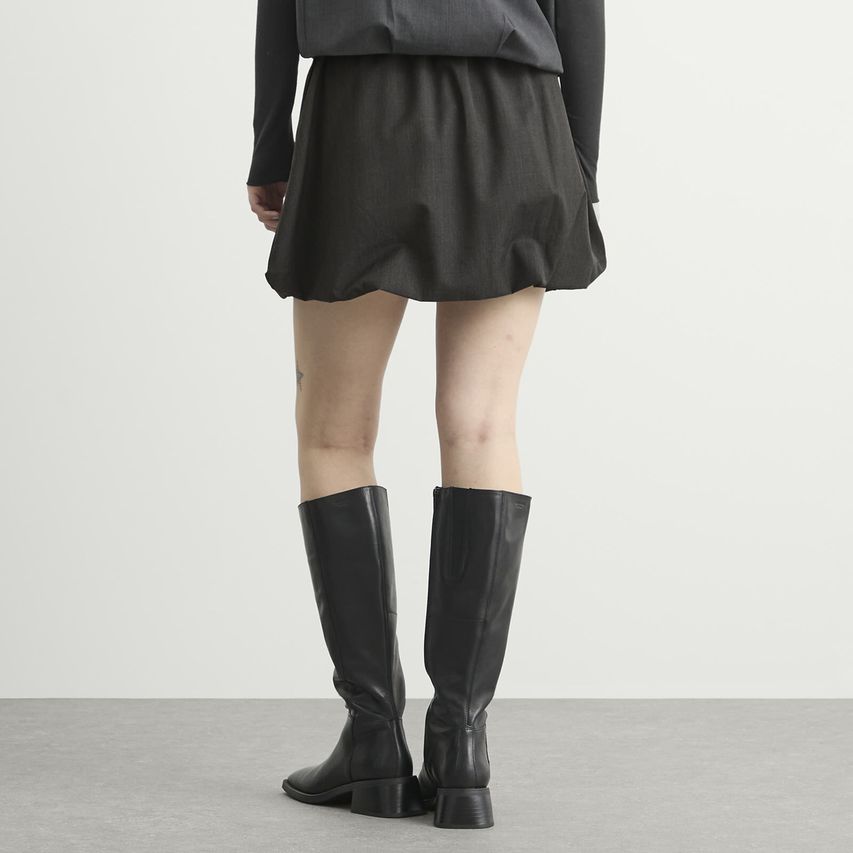 Samsøe Samsøe Women's Saroko Drawstring Waist Mini Skirt in Dark Grey Melange