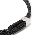 Bottega Veneta - Leather and Sterling Silver Bracelet - Black