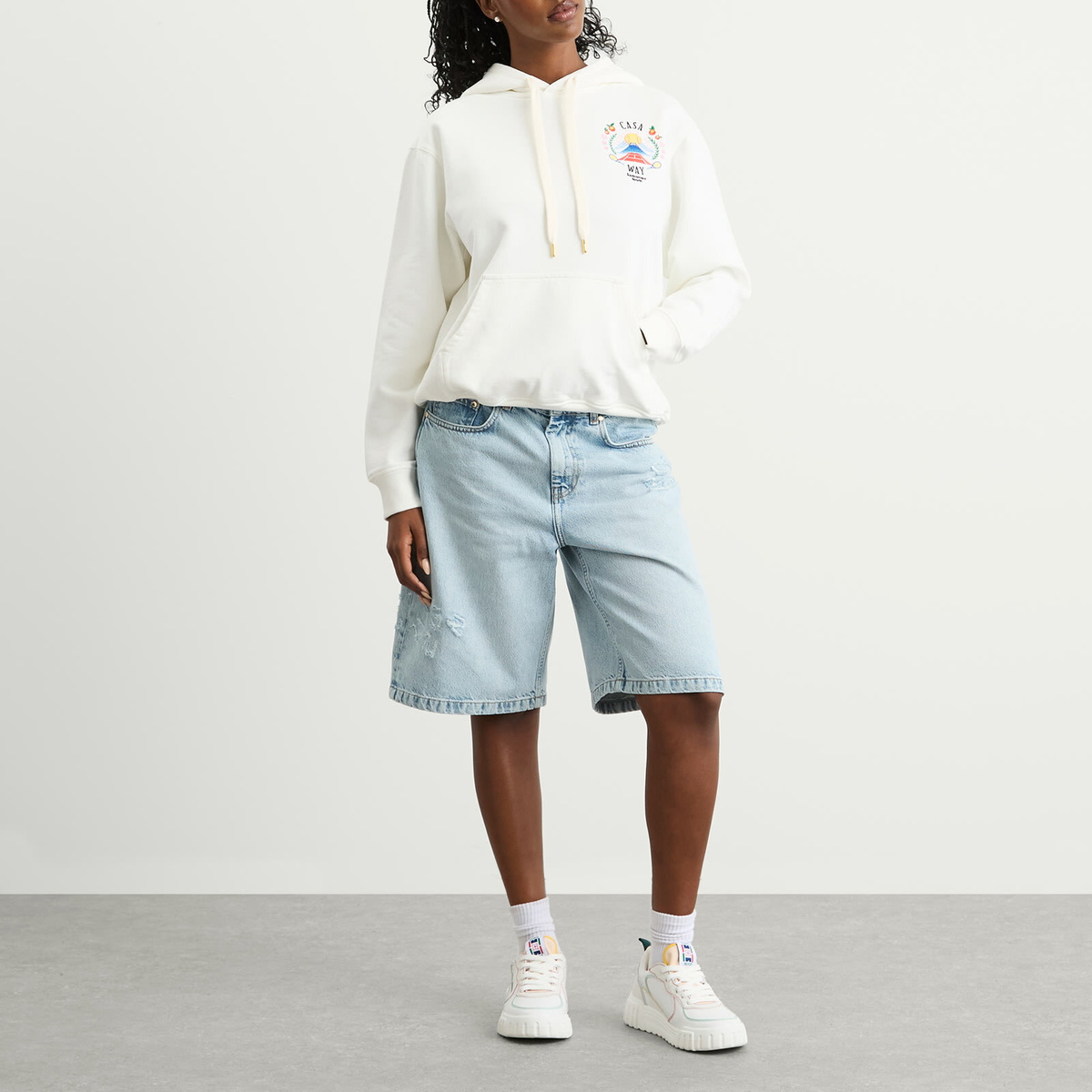 Casablanca Women's Embroidered Hoodie in Casa Way Mountain