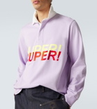 JW Anderson Embroidered cotton jersey polo shirt