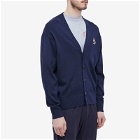 Maison Kitsuné Men's Dressed Fox Patch Relaxed Cardigan in Navy