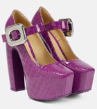 Bottega Veneta - Mostra leather platform Mary Jane pumps