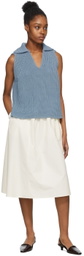 DEVEAUX NEW YORK Blue Knit Aubrey Vest