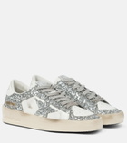Golden Goose - Stardan leather and glitter sneakers