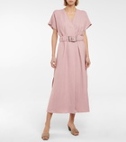 Brunello Cucinelli - Embellished belted midi dress