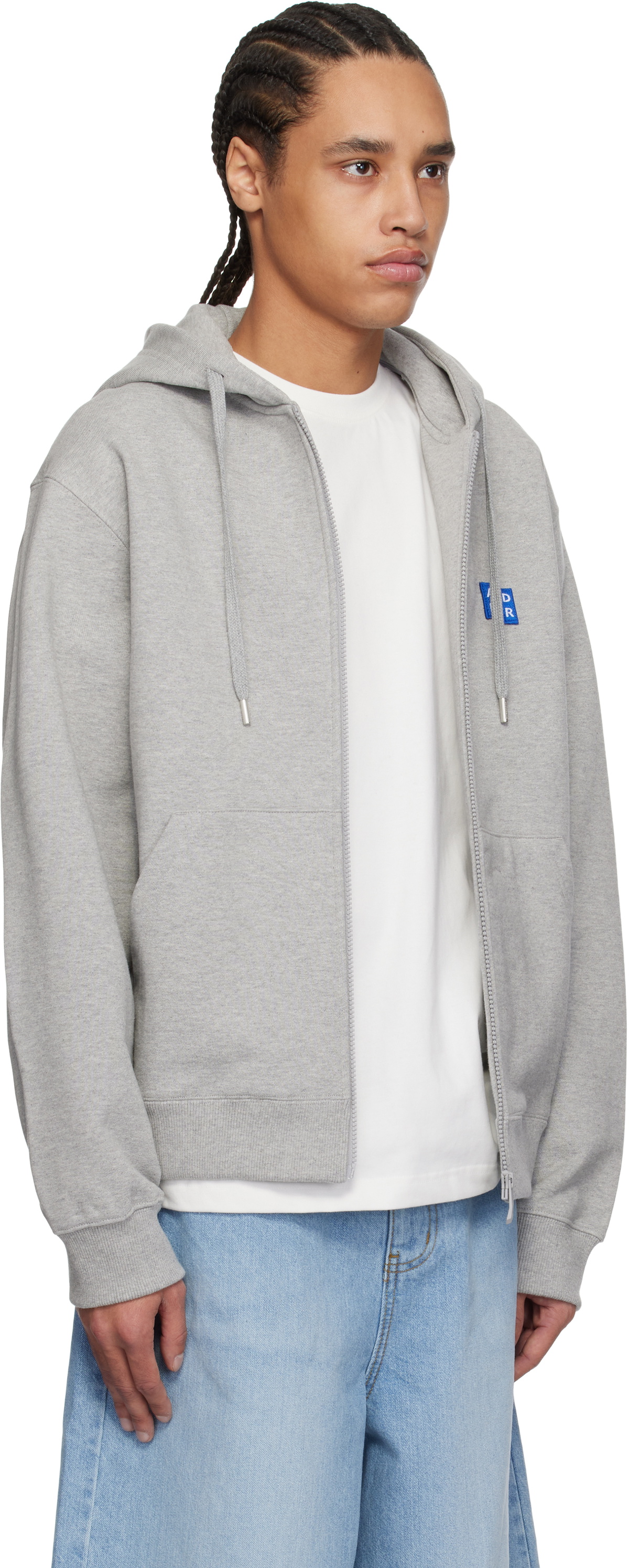 ADER error Gray Significant TRS Tag Zip-Up 01 Hoodie