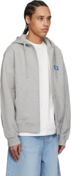 ADER error Gray Significant TRS Tag Zip-Up 01 Hoodie