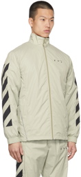 Off-White Beige Nylon Diag Tracktop Jacket