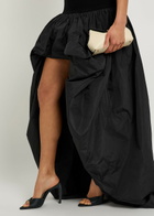 Stella Mccartney Asymmetric Bubble Knit and Shell Mini Dress Black