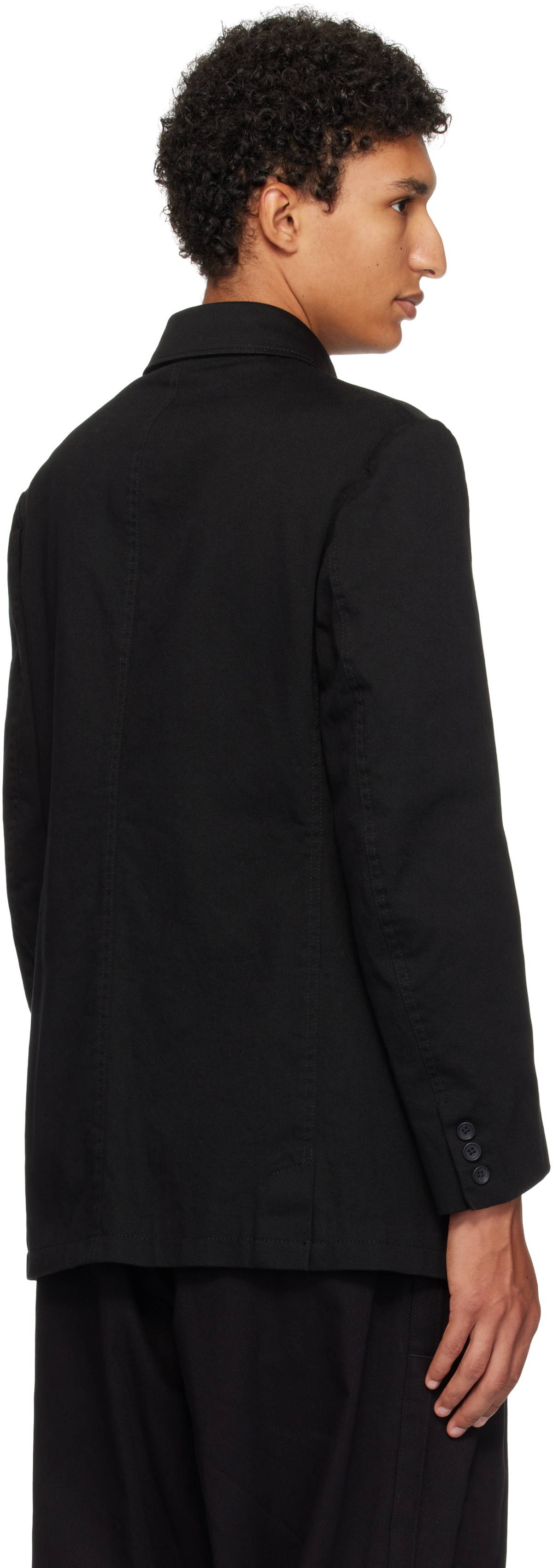 Y's For Men Black Military Jacket