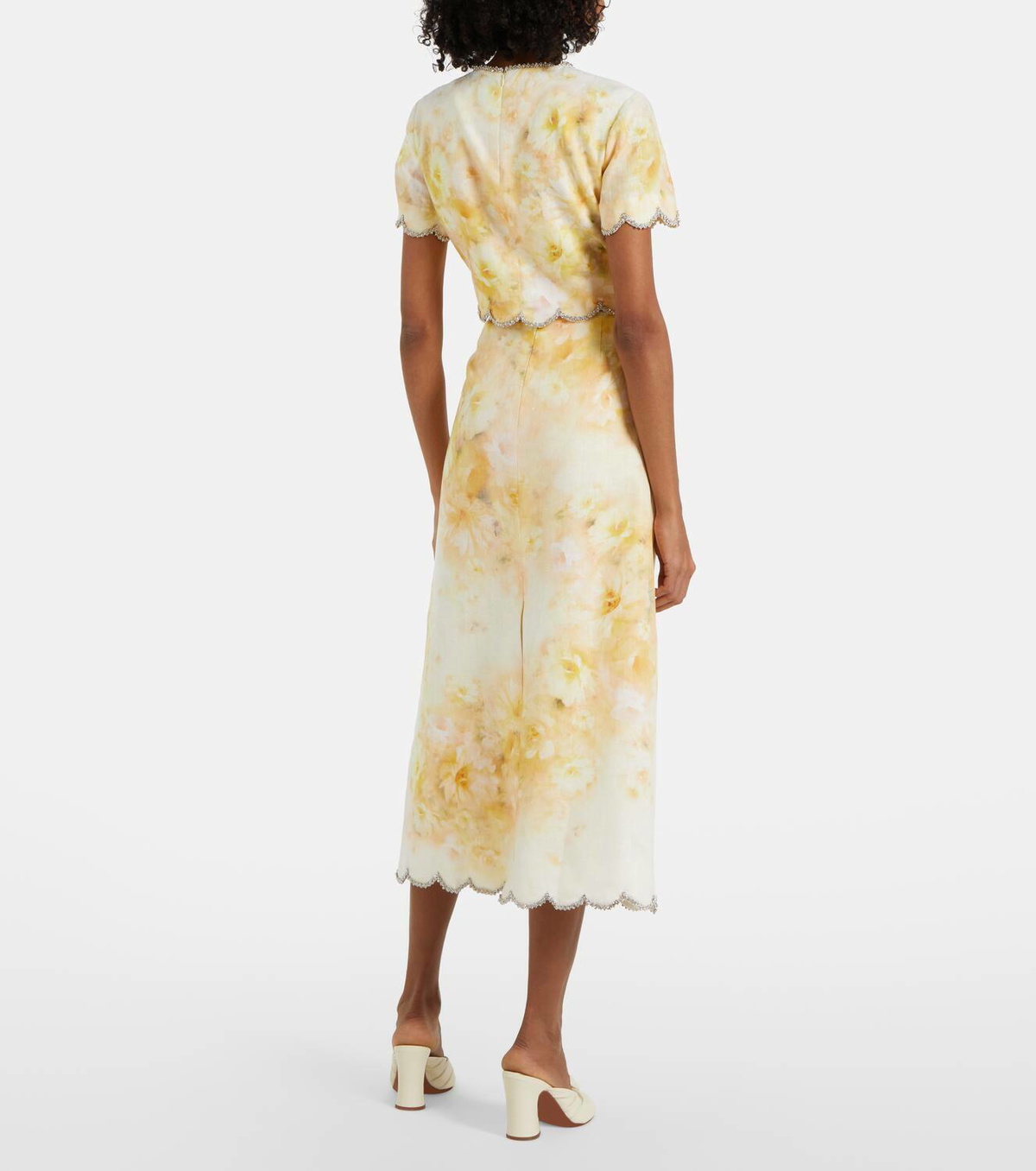 Floral Cropped Silk Top