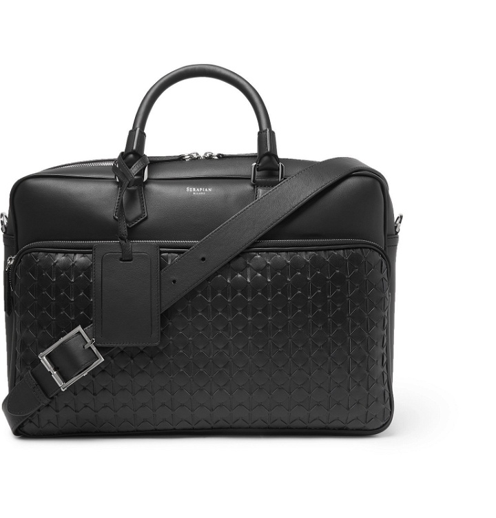 Photo: Serapian - Woven Leather Briefcase - Black