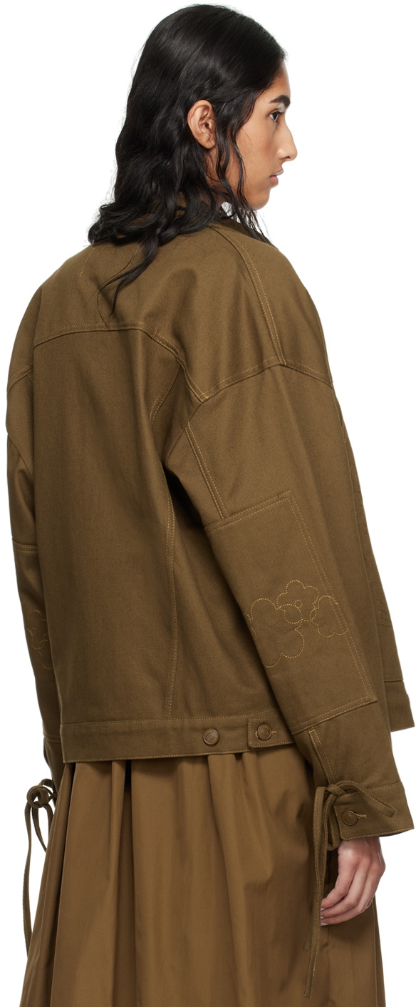 Cecilie Bahnsen Brown Olga Denim Jacket